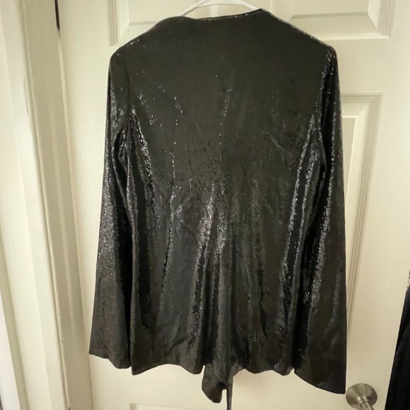 Gorgeous Vintage Galvan London Black Sequin Tie Front Jacket - Picture 5 of 6